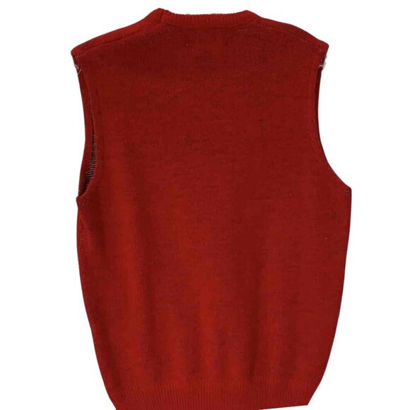 Kings Road Shop Red Sears Roebuck and Co Red Knit Sweater Vest Unisex Size Large - Picture 5 of 10